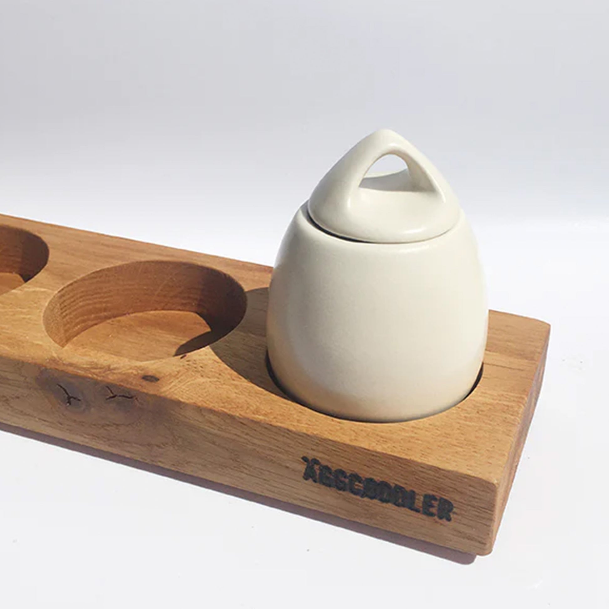 AggCoddler Porcelain Multi-Purpose 4-Piece Small Julia Gourmet Egg Cooker with Serving Tray Set - AggCoddlerUSA