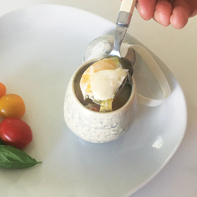 AggCoddler Lea Love Pearl/White Porcelain Multi-Purpose Gourmet Egg Cooker - AggCoddlerUSA