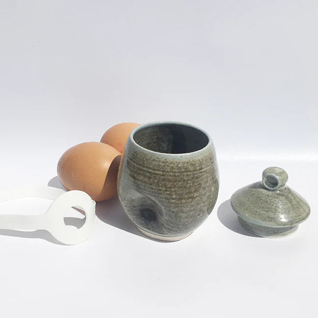 AggCoddler Lea Love Green/Grey Porcelain Multi-Purpose Gourmet Egg Cooker - AggCoddlerUSA
