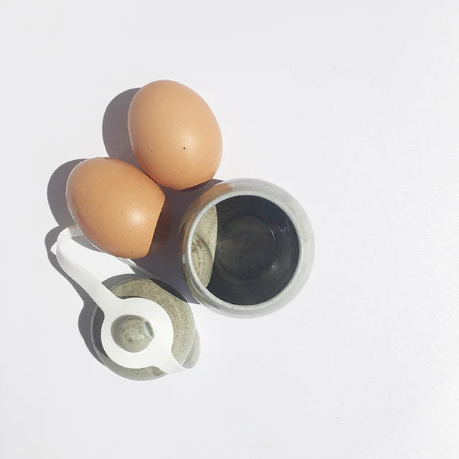 AggCoddler Lea Love Green/Grey Porcelain Multi-Purpose Gourmet Egg Cooker - AggCoddlerUSA