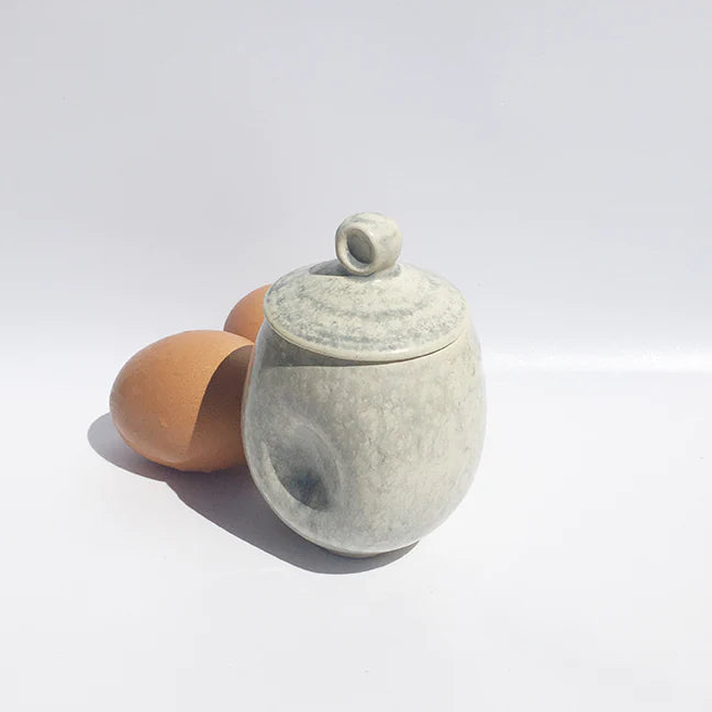 AggCoddler Lea Love Pearl/White Porcelain Multi-Purpose Gourmet Egg Cooker - AggCoddlerUSA