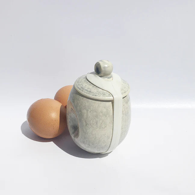 AggCoddler Lea Love Pearl/White Porcelain Multi-Purpose Gourmet Egg Cooker - AggCoddlerUSA