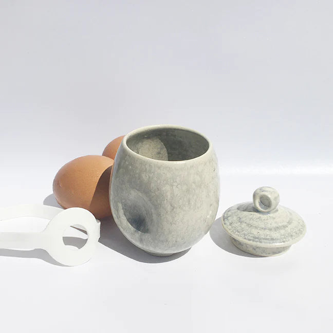 AggCoddler Lea Love Pearl/White Porcelain Multi-Purpose Gourmet Egg Cooker - AggCoddlerUSA